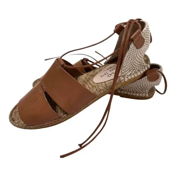 Gaimo, Cammel Leather Espadrille Sandals NEW , Sz 40 - Picture 1 of 12